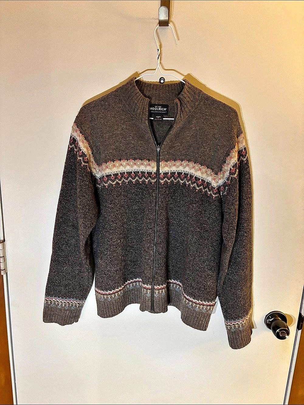 Woolrich Women's Geometric Zip Sweater XL